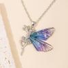 Autumn New Jewelry Diamond Dancing Girl Pendant Fashion Niche Butterfly Wing Necklace