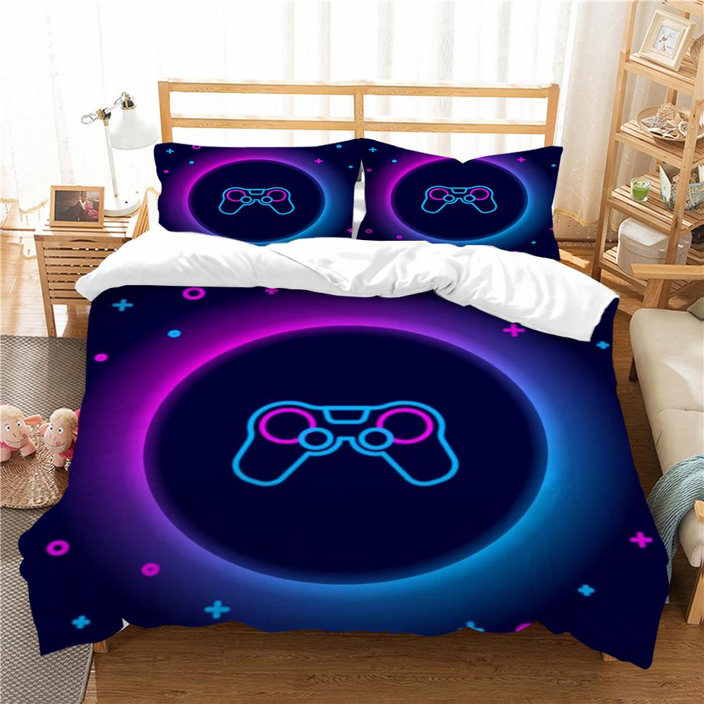 Bettwäsche-Sets, Heimtextilien, 3D-Gamer-Druck, Bettbezug-Set, schwarzer Hintergrund, Luxus-Bettbezug-Set, hohe Qualität