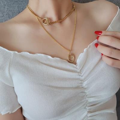 Colar Gargantilha Lustre Camadas Banhado a Ouro 16K Feminino