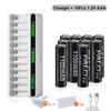 PALO Pilas recargables AAA Ni-MH de 1,2 V Pilas AAA de 1100 mAh Pilas AAA de 3 A +12 ranuras LCD USB Cargador de pilas AA AAA NIMH NI-CD de 1,2 V