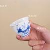 Hand Drawn White Porcelain Lotus Flower Tea Cup Blue and White Porcelain Ceramic Master Cup Single Tea Cup Drinking Utensils
