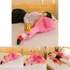 Adorable Plush Flamingo Long Pillow Soft Stuffed Animal Cushion For Relaxation