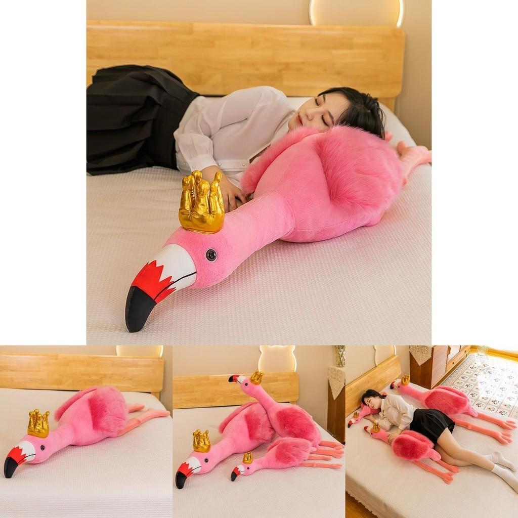 Adorable Plush Flamingo Long Pillow Soft Stuffed Animal Cushion For Relaxation