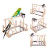 Wood Bird Playground Parrot Playstand with Feeder Cups Ladder Versatile Exercise Swing Toys for