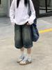 2000s Y2k Vintage Baggy Trousers Women Retro Wide Leg Jeans Pants Korean Streetwear Casual Oversize Washed Denim Shorts Summer