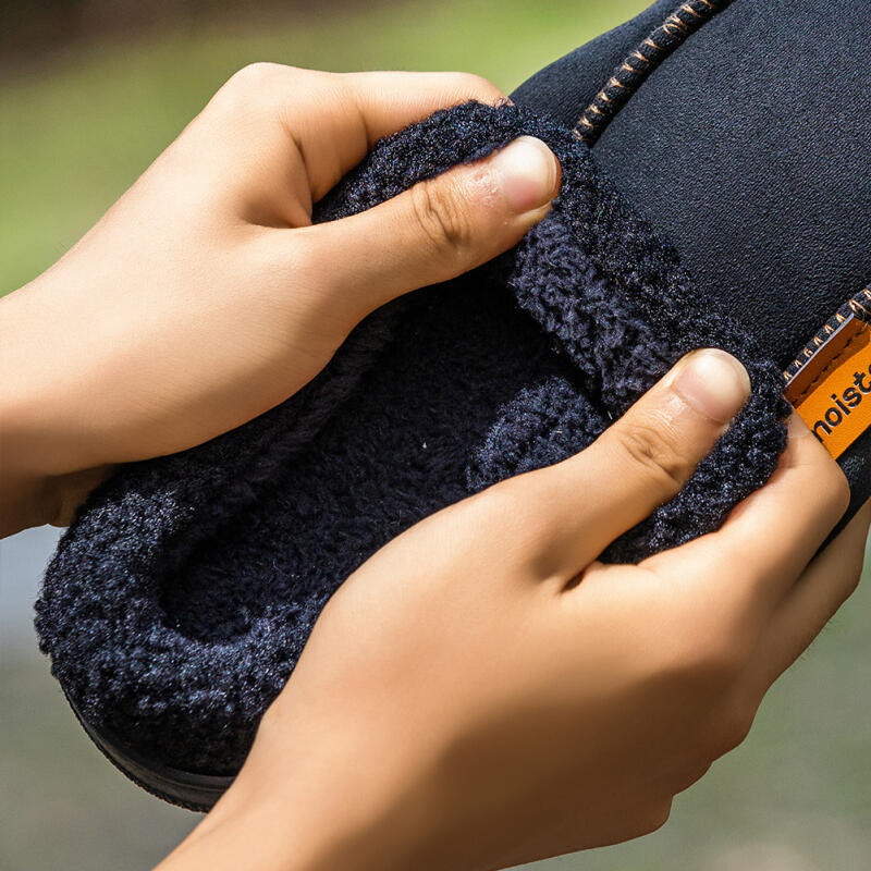 Men's Winter Plush Outdoor House Slippers - Fleece Lining, Memory Foam and Tpr Anti-Slip Sole, Windproof, Warm and Comfortable