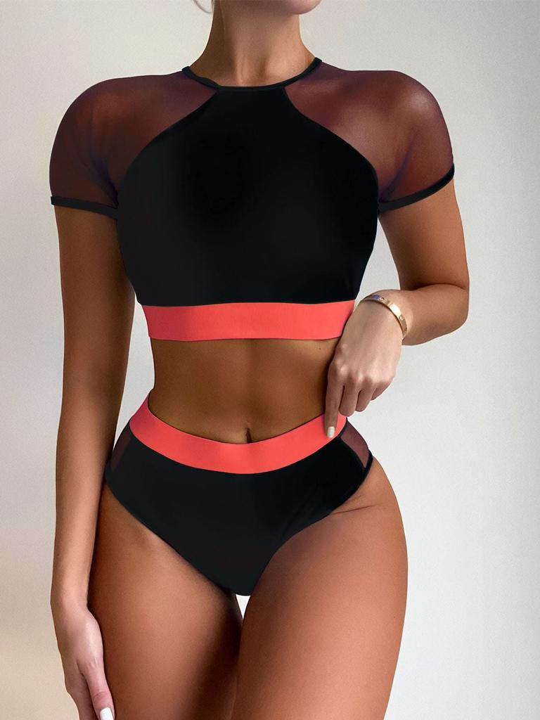 Dambandagebaddräkt Sexig bikini med hög midja