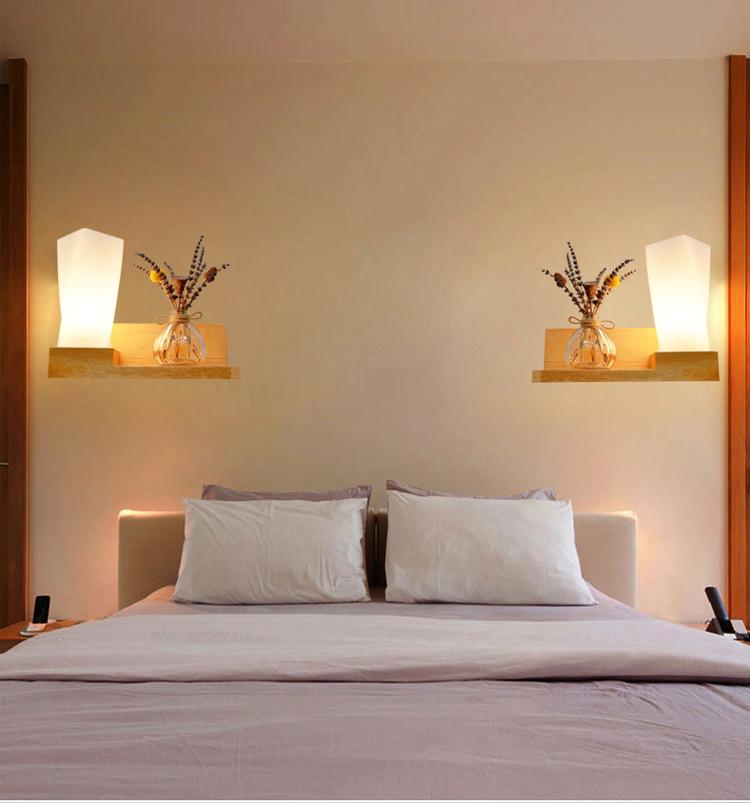 Japanese Solid Wood Nordic Wall Lamp for Bedroom, Living Room, Study, and Balcony