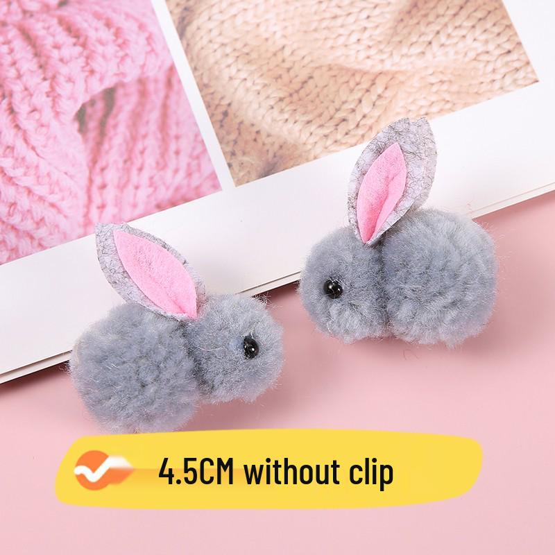 Furry Ball Plush Rabbit DIY Lantern Accessories - Cute Cartoon Hair Clip with Icelandic Wool for Kids, Mid-Autumn Festival.