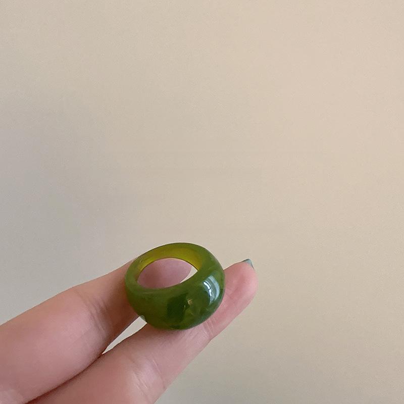 Kladdig harts geometrisk oval ring enkel och fashionabel personlig pekfingerring mångsidig nisch exklusiva smycken