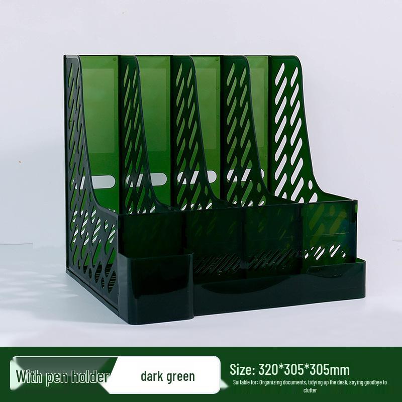 Retro Multi-Layer Pen Holder & A4 File Organizer for Desk