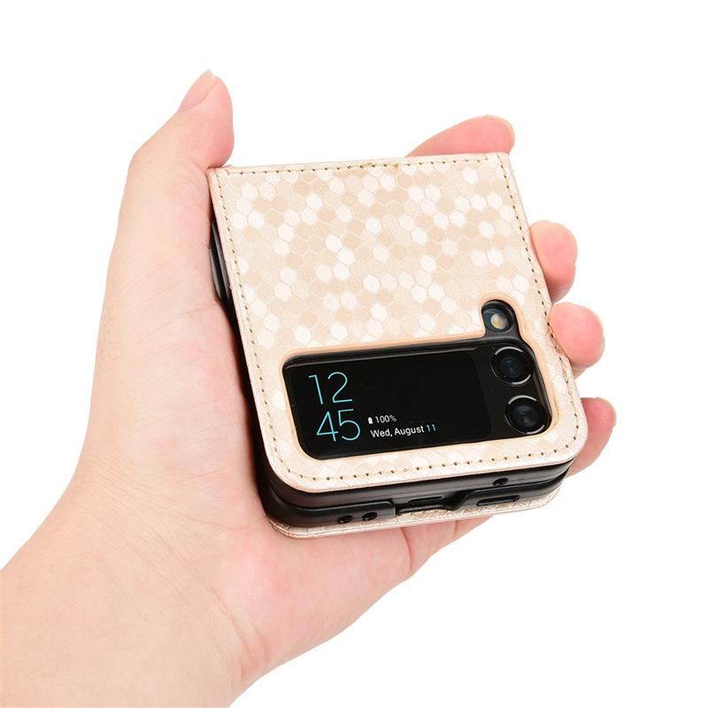 Pro Samsung Galaxy Z Flip 3 Flip 4 5G Tečkovaný keprový tvrdý PC nárazuvzdorný kryt pro Samsung Galaxy Z Flip3 Flip4 Ochranný kryt