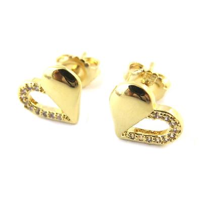 [N6869] - Gold Plated 'Love' Earrings White Gold