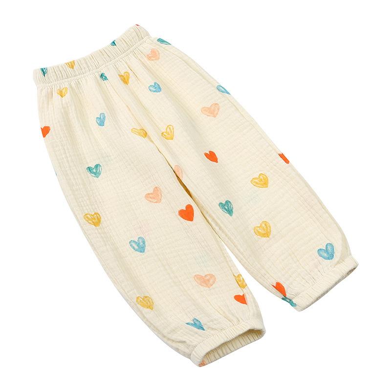 Baby Mosquito-Repellent Cotton Gauze Bloomers Spring Summer Lightweight Loose Fit Pants for Boys and Girls