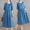 2026 Summer Lightweight Breathable Embroidered Cotton Linen Dress
