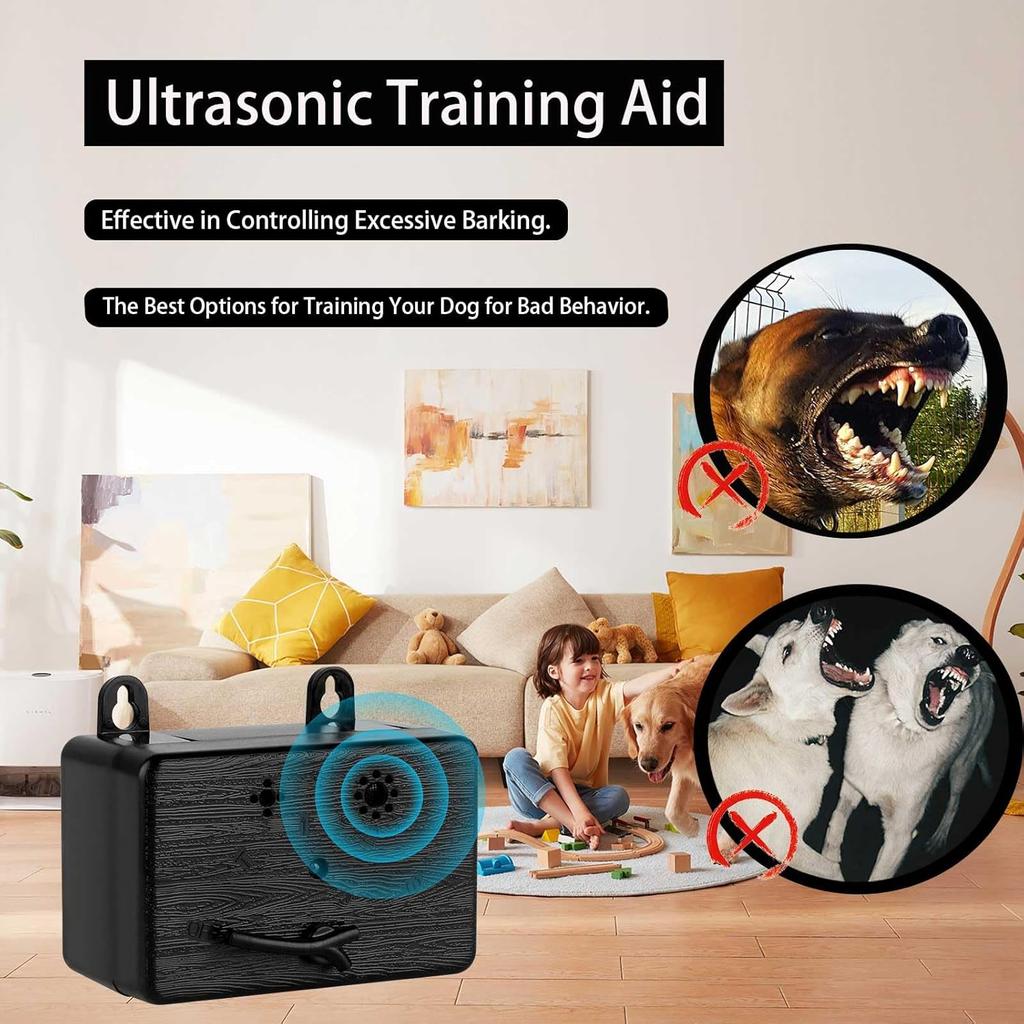 Long Range 50ft Anti Barking Devices 3 Modes Universal Bark Box 270° Coverage Portable Cat Snake Repellent Tool Outdoor Indoor