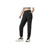 Li Ning Fitness Series Casual Simple Solid Color Comfortable Letter Mid Waist Tapered Knit Sports Pants Women pants Black AYKV090-1
