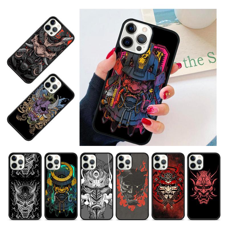 Japanese Hannya Mask Coque Shell For iPhone 17 Air 15 16 Pro Max 14 13 12 11 Pro Max Plus Phone Case Cover