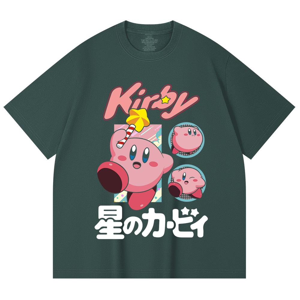 230 Gsm 100% Cotton Pokemon V7 Kirby Print Unisex Heavy Cotton T Shirt