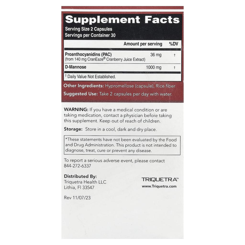 Triquetra Health, CranEze®, Cranberry Juice Extract, 60 Capsules