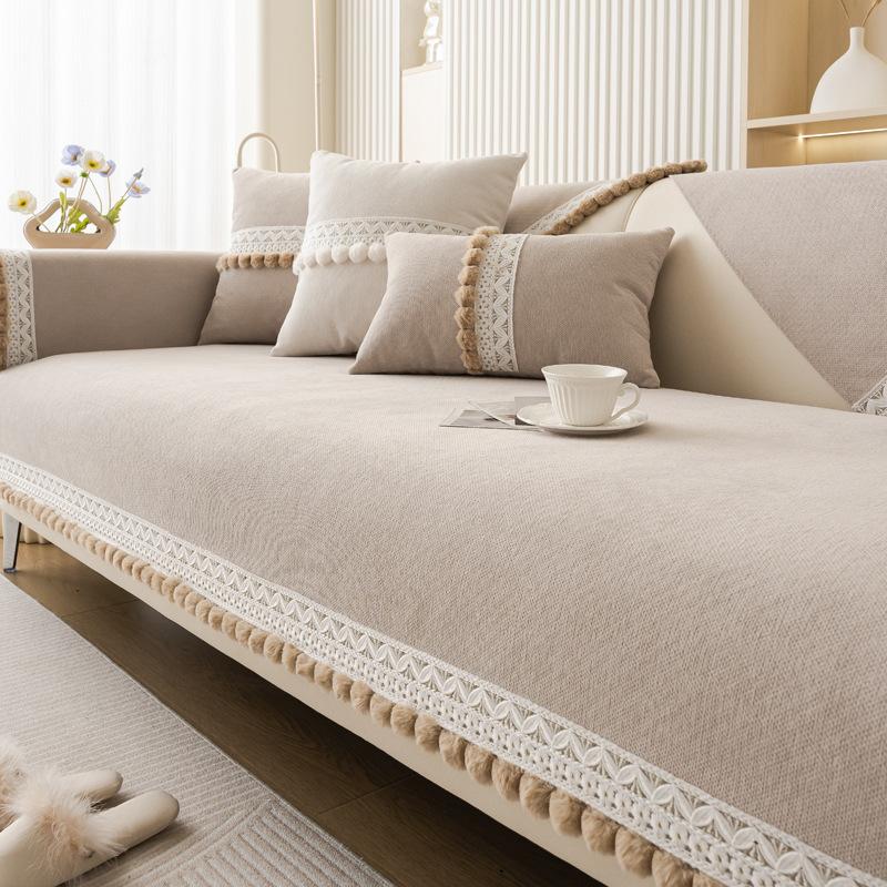 Cream Style Chenille Sofa Cushion Four Seasons Universal Simple Non-Slip Cushion Sofa Cover Cover Cloth