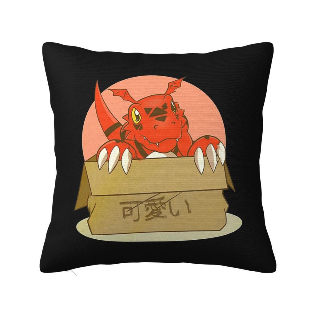 Guilmon In The Box Digimon Classic Square Pillowcase Pillow Cover Cushion Zip Decorative Comfort Throw Pillow for Home Sofa