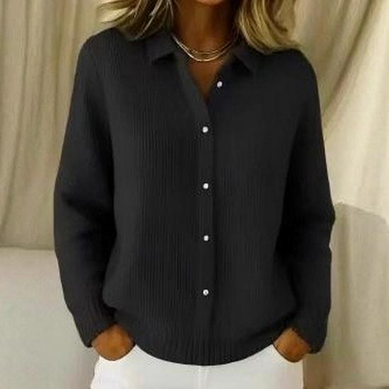 2026 Autumn/Winter European & American Solid Color Print Loose Long Sleeve Women's Shirt