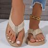 Kadın Terlik Yaz Modası Hasır Sandaletler Parmak Arası Terlikler İç Mekan Dış Mekan Plaj Terlikleri Günlük Düz Terlikler Kadın Zapatos De Mujer