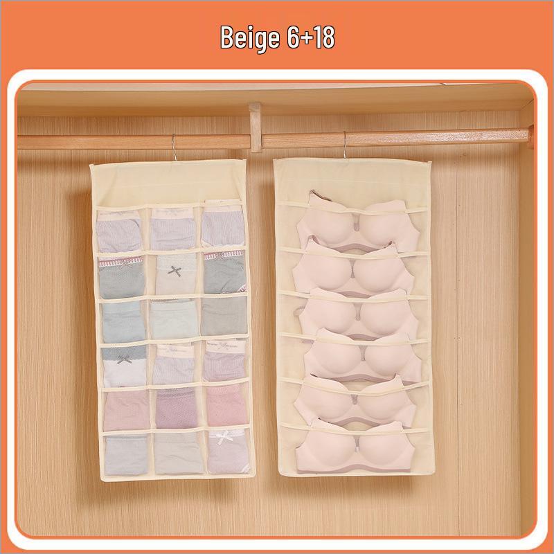 Dual-Sided Underwear Hanging Organizer for Wardrobe & Dorm