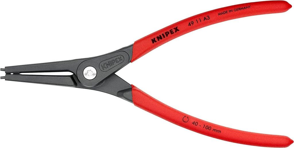 KNIPEX Precision Snap Ring Pliers for Straight 4911-A3-TJ Shafts, 4911-A3-TJ