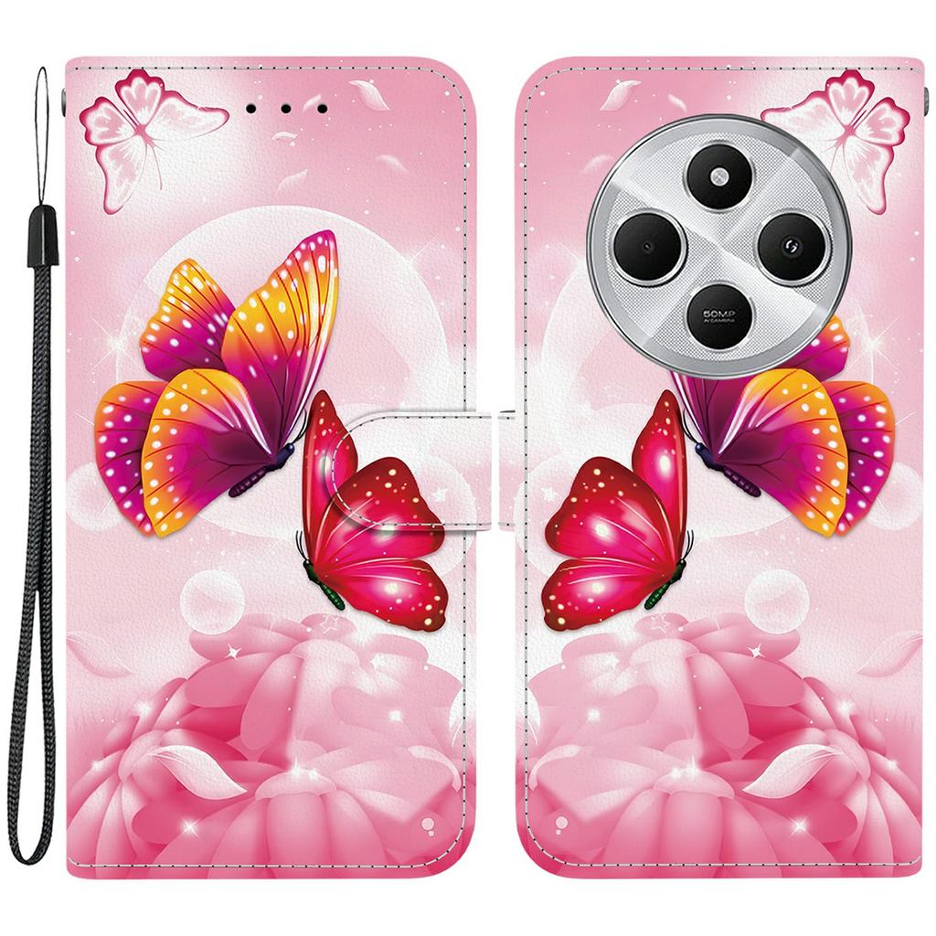 Phone Case For Xiaomi Redmi 14C 4G/Redmi 14R 5G/Poco C75 4G Pattern Printing Leather Flip Wallet Cover with Lanyard