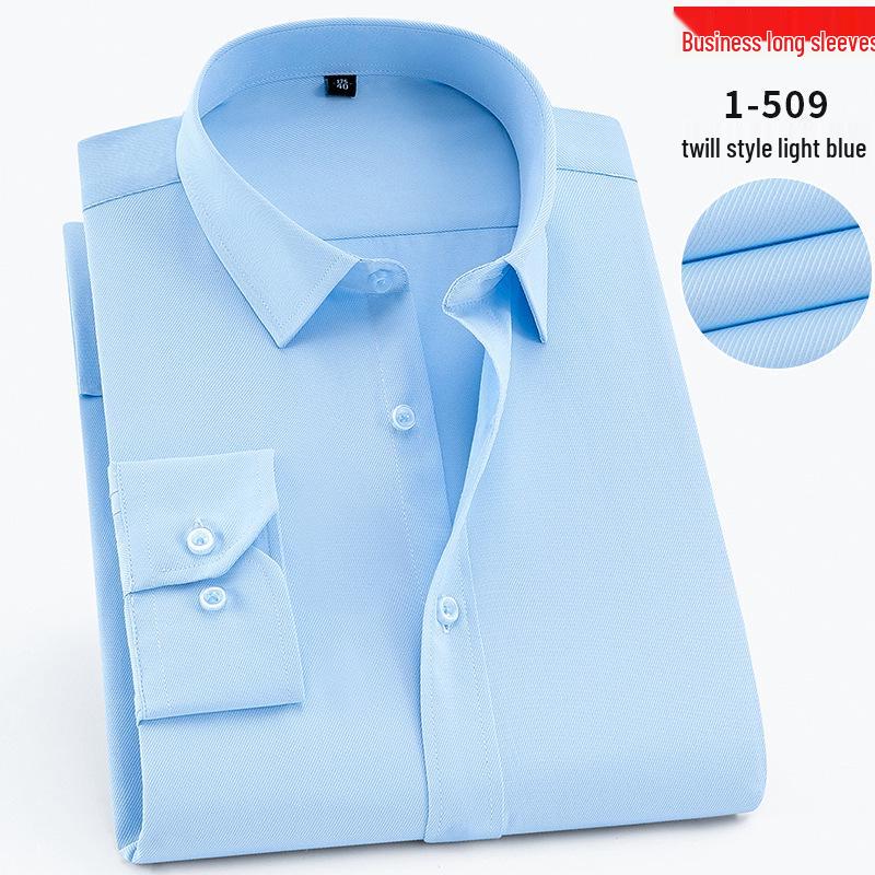 Herren Frühling Weiße Hemden - Lang-/Kurzarm, Gesticktes Logo, Professionelle Geschäftskleidung, 40% Baumwolle Einfarbig Arbeitskleidung