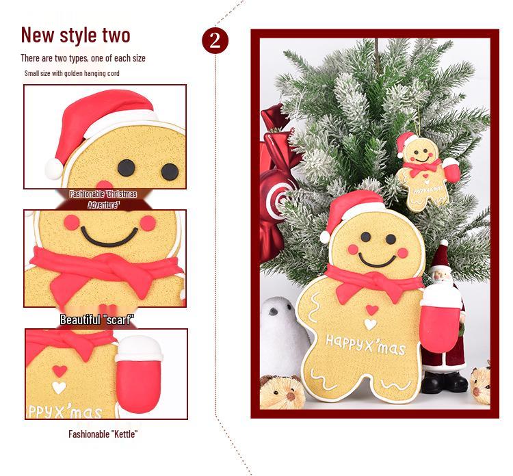 Gingerbread Man Christmas Ornaments & Photography Props for Tree & Window Decor, Children's Gifts