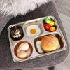 304 Stainless Steel Partitioned Dinner Plate Lunch And Dinner Tray Divided Plates Dinnerware Plate Thick Compartmentalized Plate