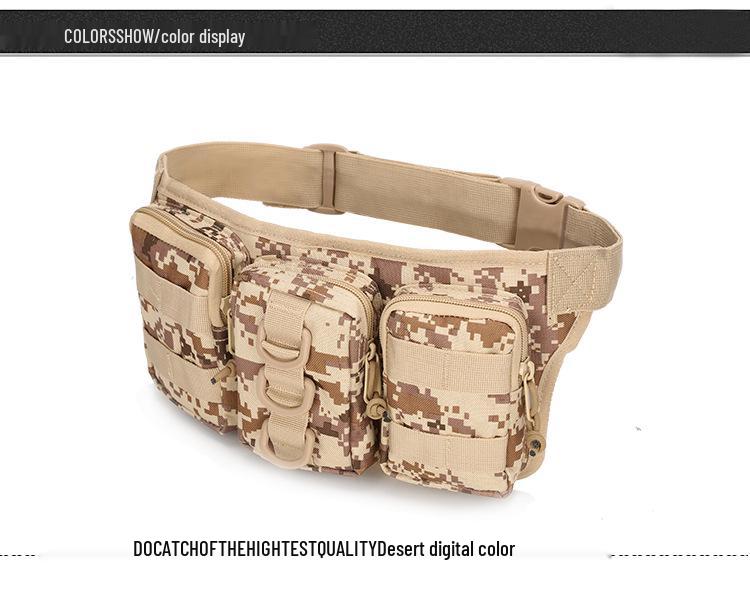 Tactical Camouflage Waterproof Fanny Pack for Outdoor, Cycling, and Mountaineering with Three Compartments