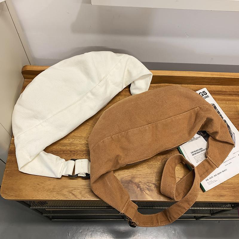 Canvas Chest Bag Women's Lightweight Riding Small Backpack Men's Large-Face Crossbody Small Bag