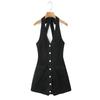 Spring 2025 Women's French Retro V-Neck Halter Dress