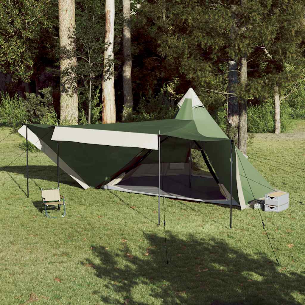 Vidaxl Tipi Family Tent, 6-Person, Green, Waterproof