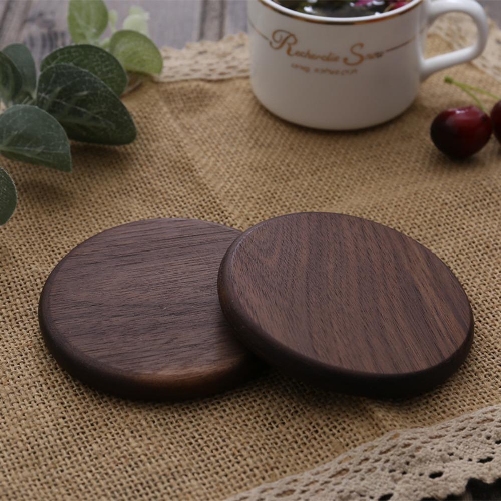 New Wood Coasters Square Round Durable Heat Resistant Tea Coffee Cup Pad 8.8cm Bowl Teapot Holder