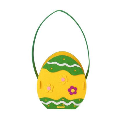 Cute Felt Easter Egg Basket Large Capacity Colorful Eggs Cookie Gift Bag Cartoon Rabbit Candy Bags Children Festival