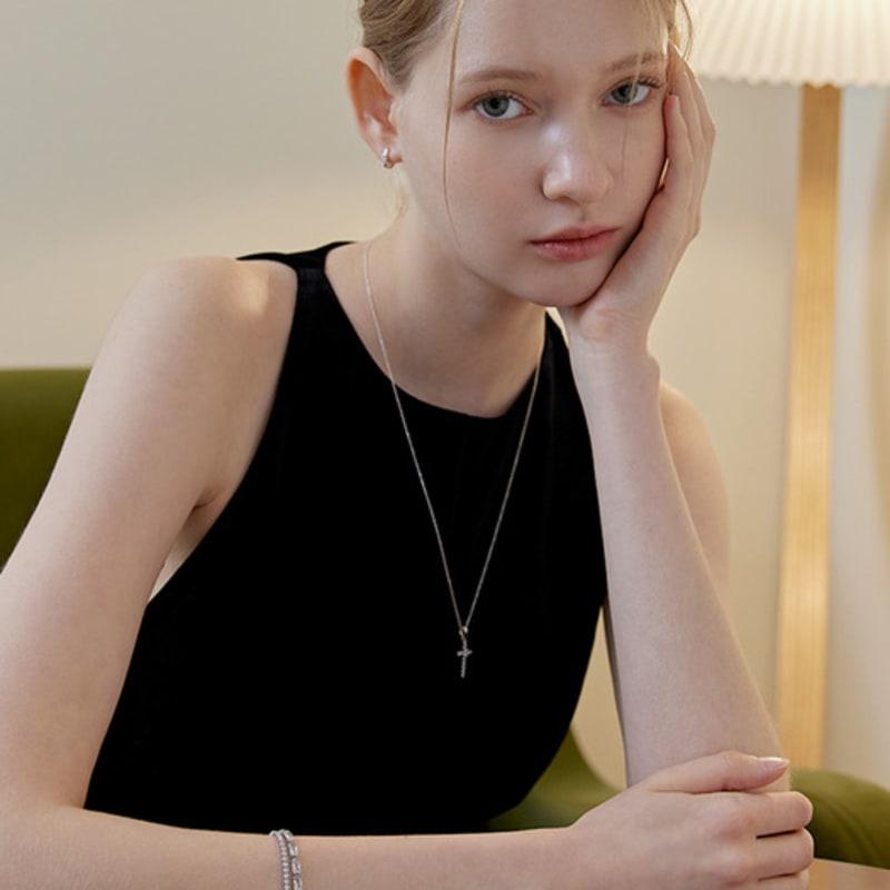 Lewe [2-bracelet set] Clear tennis bracelet