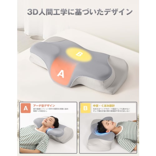 Tillmulya Pillow, Neck Pain Relief, Memory Foam Pillow for Better Sleep, Side Sleeping, Adjustable Height, Firm, Washable Pillowcase, Perfect Birthday