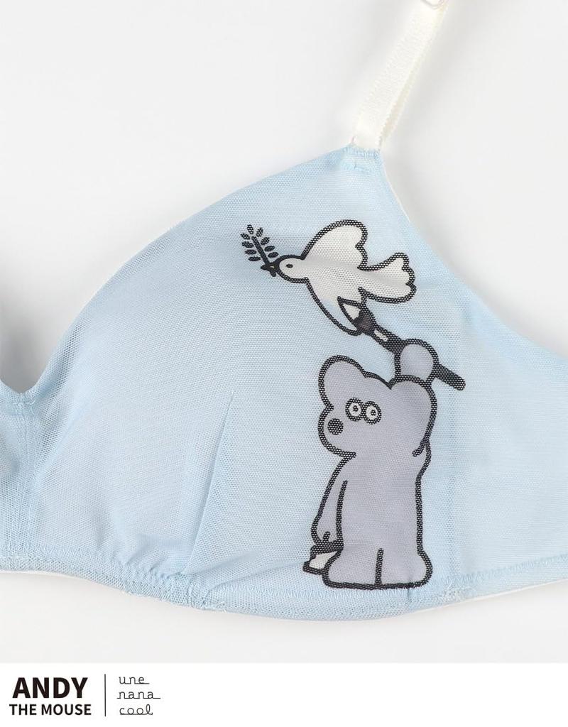Unnanacool Wireless Comfortable and Design with Mouse Wireless BU Bra, Beautiful, High-Arm [Collaboration ANDY], Bra, BUN122, Women's,