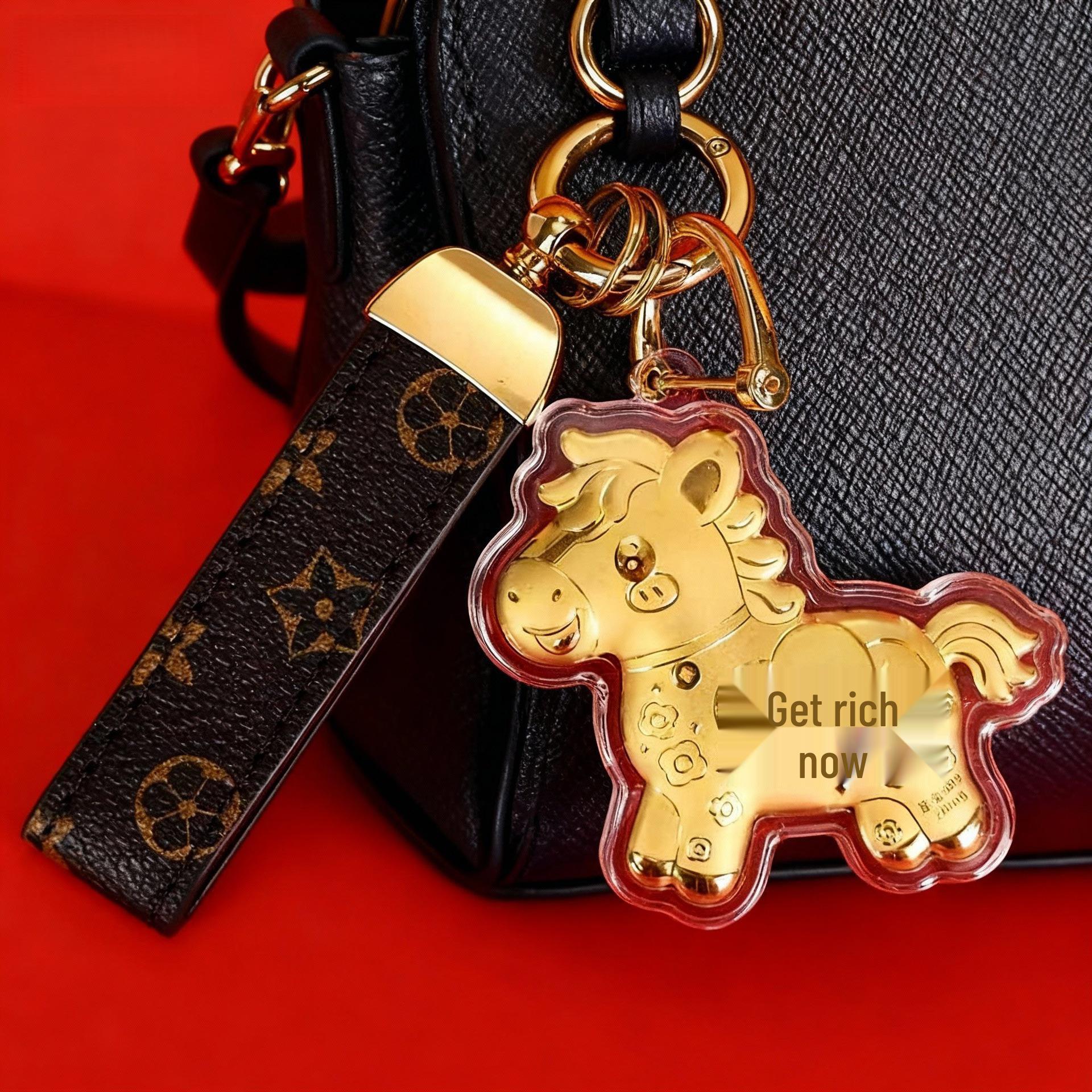 

Instant Wealth Year of the Horse Gold Charm Keychain Without Gold