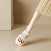 Thick-soled Heightening Sandals Women's Summer New Outdoor Beach Shoes White with Skirt One-word Belt Flat-soled Roman Shoes Women