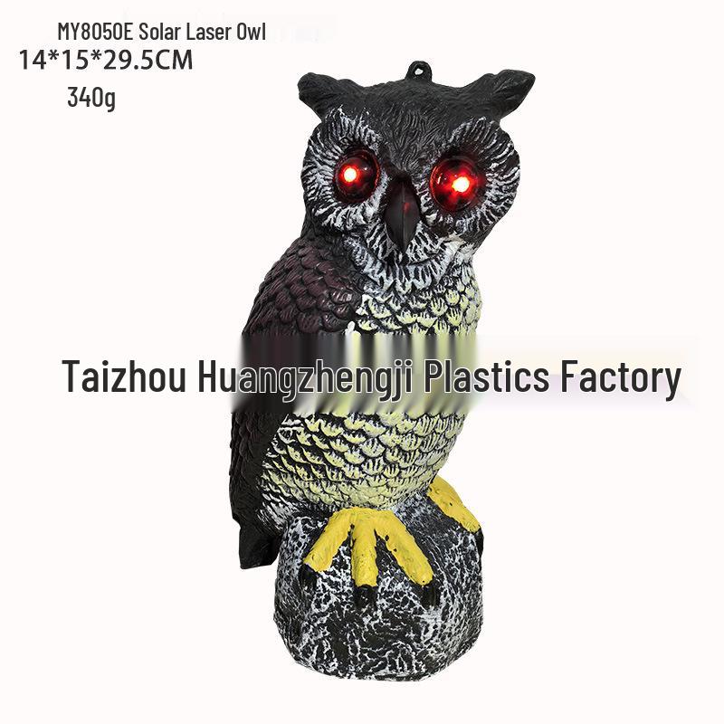 Cross-Border Owl: Outdoor Bird-Scaring, Rodent-Repelling Resin Ornament with Head Movement