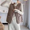 Autumn and winter warm lamb wool fleece granular fleece simple loose vest versatile outer wear fur integrated zipper vest