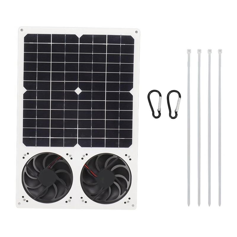 100W Solar Exhaust Fan Single/Dual/4pcs Powered Fans for Dog Chicken House Solars Panel  Air Extractor Mini Cooling Ventilator