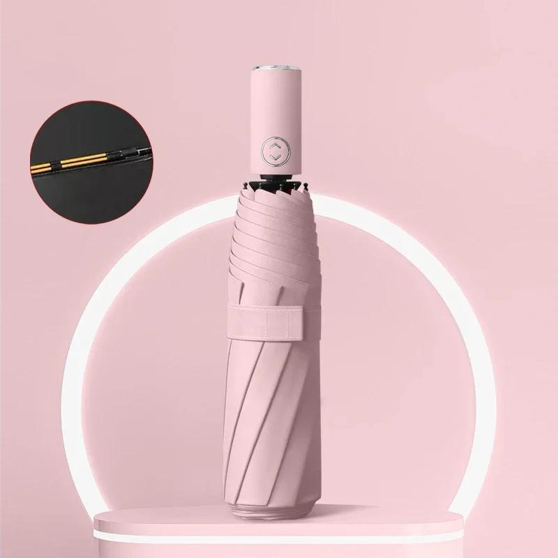 Lightweight Umbrella Automatic Advertising Small Umbrella Large Folding Wind Resistant Portable Three Fold Sunny Rainy Dual Use