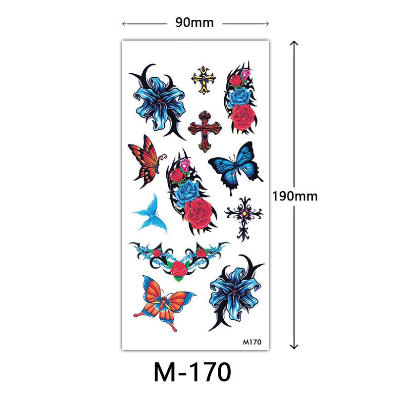 Wasserdichtes dreidimensionales Farbdruck-Tattoo-Sticker, Schmetterling Blume Tier Tattoo